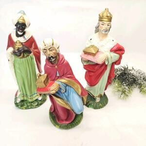 Vintage Christmas Nativity 3 Kings Wise Men 6.5" Replacement Japan Composition